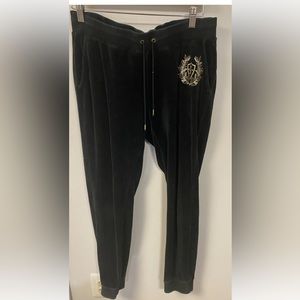 juicy couture Black velour joggers Pants Size Medium